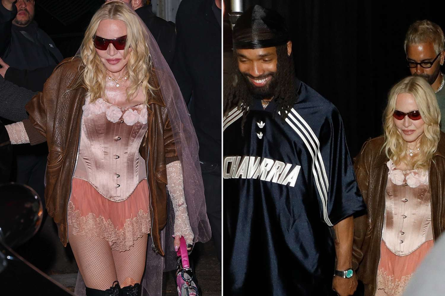 Madonna Stuns in Bridal Veil and Pink Corset at Star-Studded Album Launch